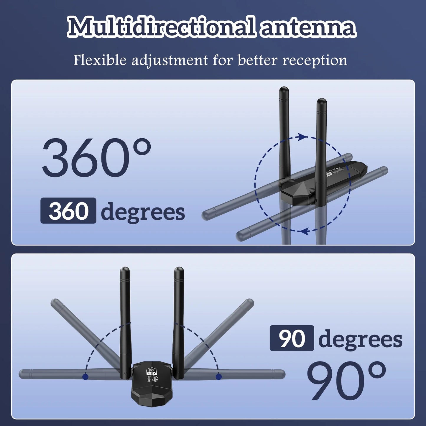 1300Mbps USB 3.0, 867Mbps on 5Ghz / 400Mbps on 2.4Ghz Dual-Band USB Wi-Fi Adapter